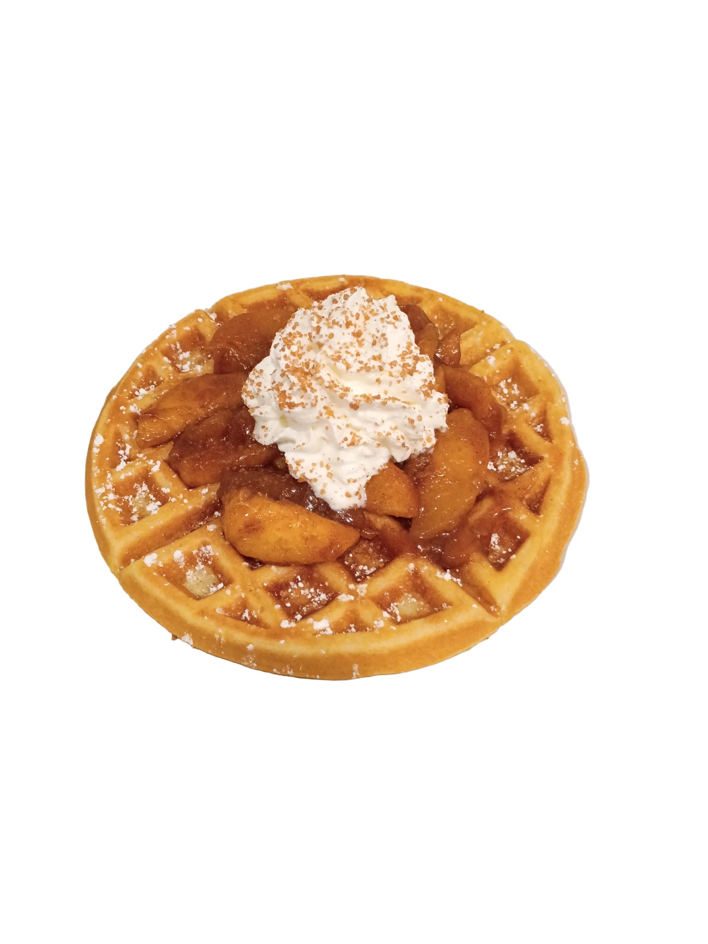 Peach Cobbler Belgian Waffles